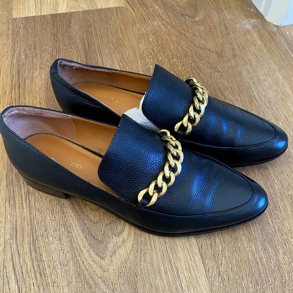 Calvin Klein Gold Chain Loafers 7.5
